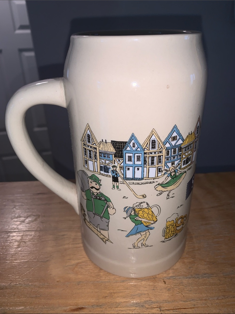 Steam Whistle Large Beer Stein Mug with Illustrated Village Scene